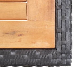 Set mobilier de exterior cu perne, 15 piese, negru, poliratan - Img 11