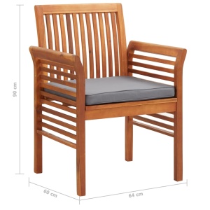 Set mobilier de exterior cu perne 3 piese, lemn masiv de acacia - Img 10
