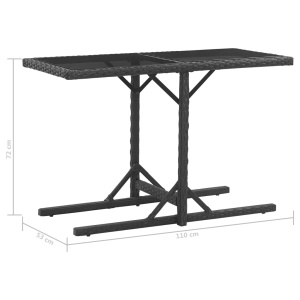 Set mobilier de exterior cu perne, 3 piese, negru, poliratan - Img 7