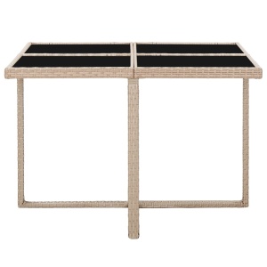 Set mobilier de exterior cu perne, 5 piese, bej, poliratan - Img 8