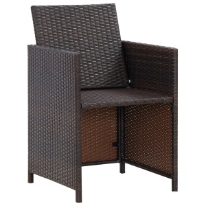 Set mobilier de exterior cu perne, 5 piese, maro, poliratan - Img 12