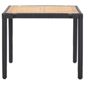 Set mobilier de exterior cu perne, 5 piese, negru, poliratan - Img 3
