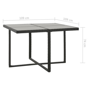 Set mobilier de exterior cu perne, 5 piese, negru, poliratan - Img 6
