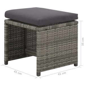 Set mobilier de exterior cu perne, 6 piese, gri, poliratan - Img 10