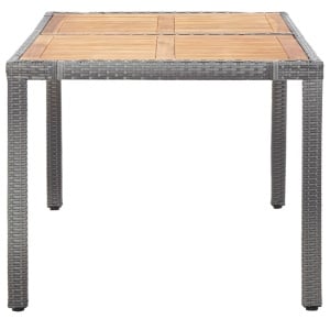 Set mobilier de exterior cu perne, 7 piese, gri, poliratan - Img 4
