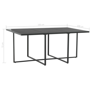 Set mobilier de exterior cu perne, 7 piese, negru, poliratan - Img 7