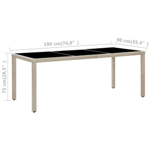 Set mobilier de exterior cu perne, 9 piese, bej, poliratan - Img 10