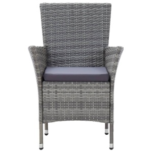 Set mobilier de exterior cu perne, 9 piese, gri, poliratan - Img 7