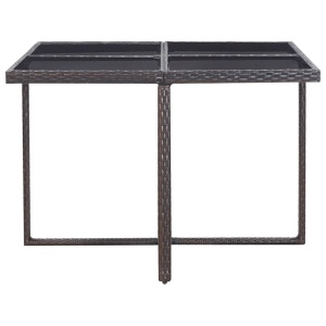 Set mobilier de exterior cu perne, 9 piese, maro, poliratan - Img 5
