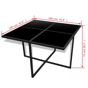 Set mobilier de exterior cu perne, 9 piese, negru, poliratan - Img 6
