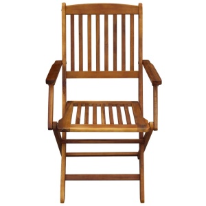 Set mobilier de exterior pliabil, 5 piese, lemn masiv de acacia - Img 5