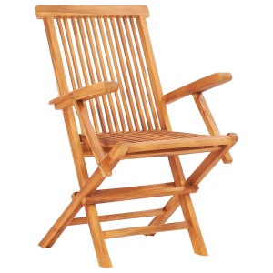 Set mobilier de exterior pliabil, 7 piese, lemn masiv de tec - Img 6