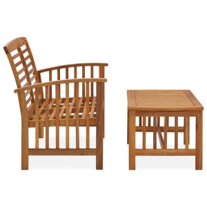 Set mobilier de grădină, 2 piese, lemn masiv de acacia - Img 2