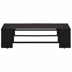 Set mobilier de grădină, 2 piese, negru, poliratan - Img 7