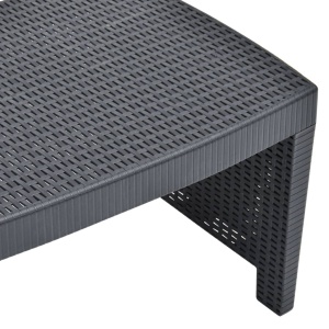 Set mobilier de grădină, 3 piese, antracit, plastic - Img 6