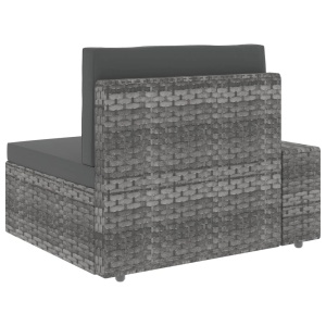 Set mobilier de grădină, 3 piese, gri, poliratan - Img 11