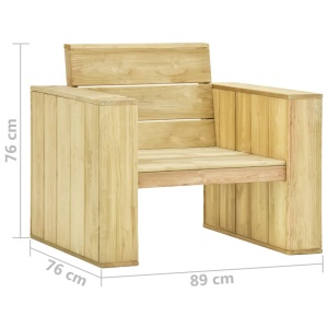 Set mobilier de grădină, 3 piese, lemn de pin tratat - Img 10
