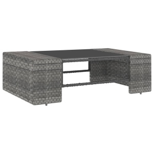 Set mobilier de grădină, 4 piese, gri, poliratan - Img 4
