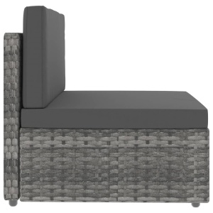 Set mobilier de grădină, 4 piese, gri, poliratan - Img 8