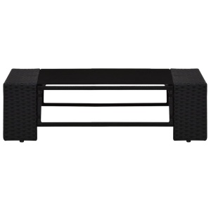 Set mobilier de grădină, 4 piese, negru, poliratan - Img 4