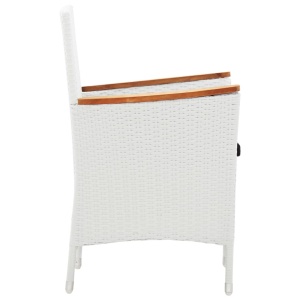Set mobilier de grădină, 5 piese, alb, poliratan - Img 7