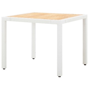 Set mobilier de grădină, 5 piese, alb, poliratan - Img 8