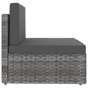 Set mobilier de grădină, 6 piese, gri, poliratan - Img 11