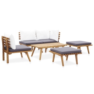 Set mobilier de grădină, 6 piese, lemn masiv de acacia - Img 3