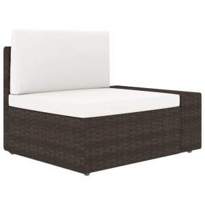 Set mobilier de grădină, 7 piese, maro, poliratan - Img 7