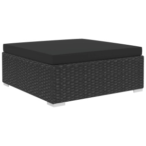 Set mobilier de grădină cu perne, 10 piese, negru, poliratan - Img 8