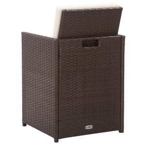 Set mobilier de grădină cu perne, 15 piese, maro, poliratan - Img 9