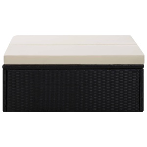 Set mobilier de grădină cu perne, 2 piese, negru, poliratan - Img 11