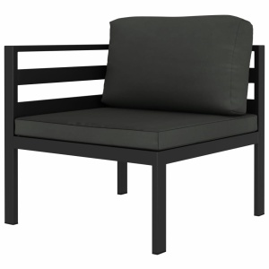 Set mobilier de grădină cu perne, 3 piese, antracit, aluminiu - Img 2