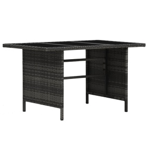Set mobilier de grădină cu perne, 3 piese, gri, poliratan - Img 6