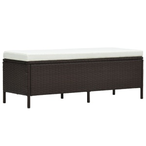 Set mobilier de grădină cu perne, 3 piese, maro, poliratan - Img 4