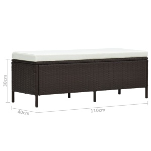 Set mobilier de grădină cu perne, 3 piese, maro, poliratan - Img 10
