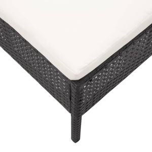 Set mobilier de grădină cu perne, 3 piese, negru, poliratan - Img 11