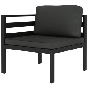 Set mobilier de grădină cu perne, 4 piese, antracit, aluminiu - Img 2