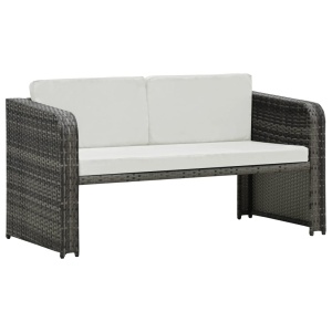 Set mobilier de grădină cu perne, 4 piese, antracit, poliratan - Img 3