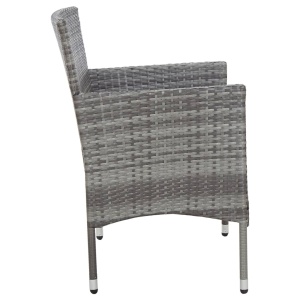 Set mobilier de grădină cu perne, 4 piese, gri, poliratan - Img 4