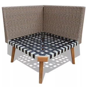 Set mobilier de grădină cu perne, 4 piese, gri, poliratan - Img 6