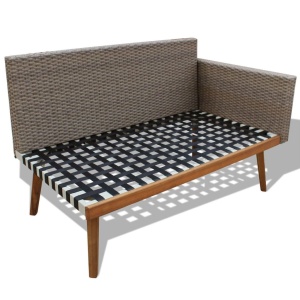 Set mobilier de grădină cu perne, 4 piese, gri, poliratan - Img 8