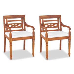 Set mobilier de grădină cu perne, 4 piese, lemn masiv de tec - Img 3