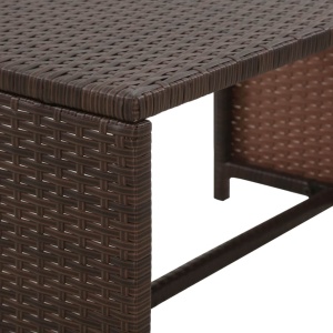 Set mobilier de grădină cu perne, 4 piese, maro, poliratan - Img 8