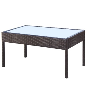 Set mobilier de grădină cu perne, 4 piese, maro, poliratan - Img 5