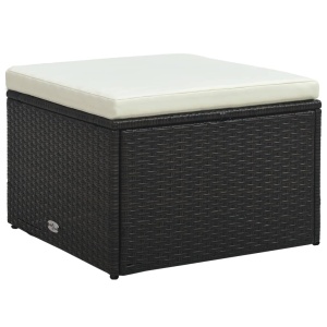 Set mobilier de grădină cu perne, 4 piese, maro, poliratan - Img 12