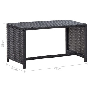 Set mobilier de grădină cu perne, 4 piese, negru, poliratan - Img 11