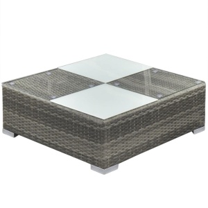 Set mobilier de grădină cu perne, 5 piese, gri, poliratan - Img 5