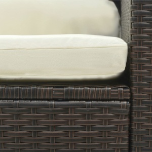 Set mobilier de grădină cu perne, 5 piese, maro, poliratan - Img 2