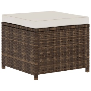 Set mobilier de grădină cu perne, 5 piese, maro, poliratan - Img 6